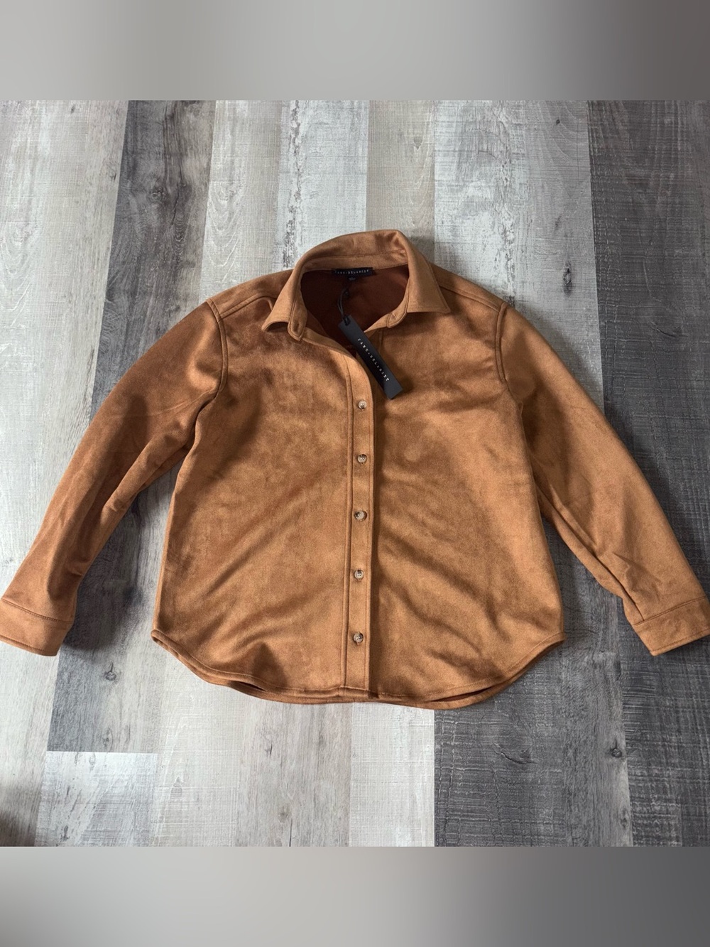 🥔NWT Jane and Delancey Suede-Look Shirt Jacket in Cognac